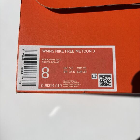 Nike Womens Shoes Size 8 Free Metcon 3 Black White Workout Training CJ6314-010 - Picture 12 of 12